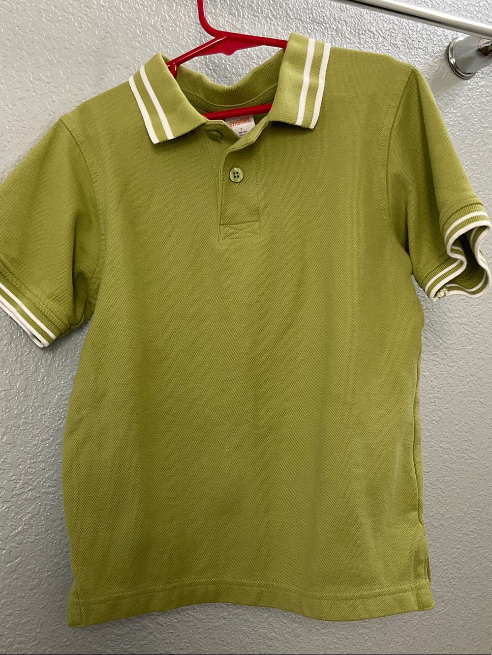 Gymboree Pistachio Green Polo with White Striped Trim